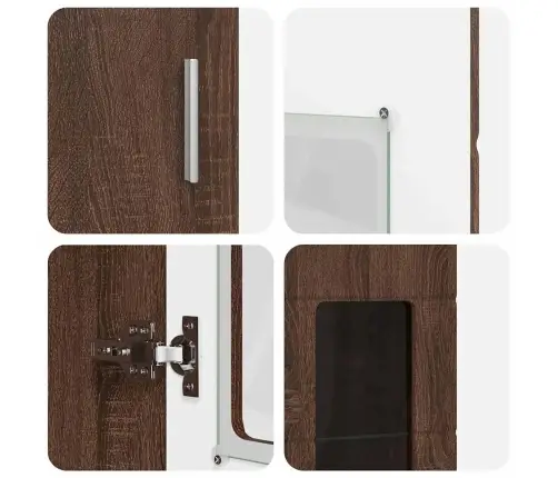 Augstais Skapītis Ar Plauktu Brūns Ozols 60 X 35 X 182 Cm Vidaxl