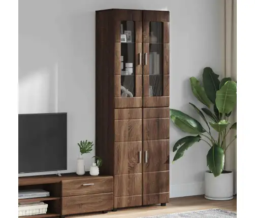 Augstais Skapītis Ar Plauktu Brūns Ozols 60 X 35 X 182 Cm Vidaxl