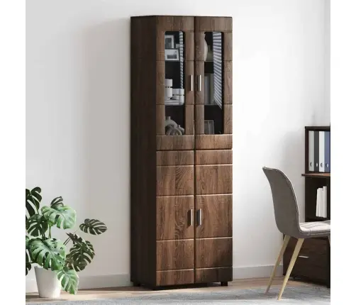 Augstais Skapītis Ar Plauktu Brūns Ozols 60 X 35 X 182 Cm Vidaxl