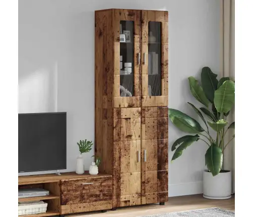 Augstais Skapītis Vecs Koks 60 X 35 X 182 Cm Inženierijas Koks Vidaxl