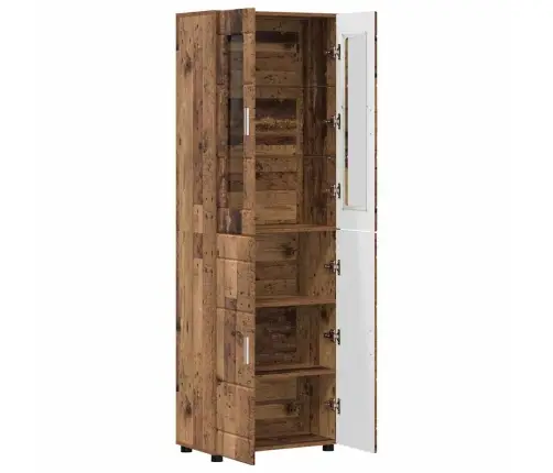 Augstais Skapītis Vecs Koks 60 X 35 X 182 Cm Inženierijas Koks Vidaxl