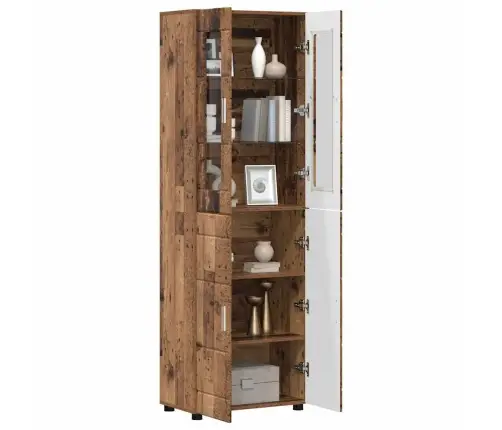 Augstais Skapītis Vecs Koks 60 X 35 X 182 Cm Inženierijas Koks Vidaxl