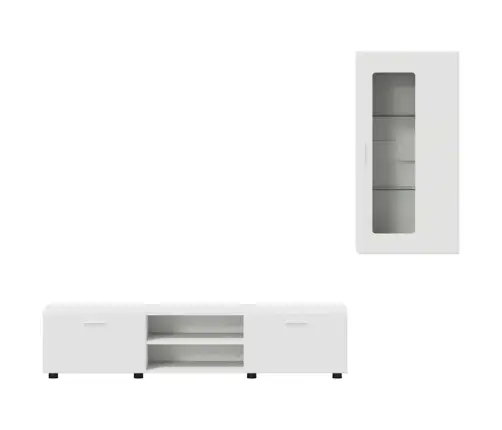 Tv Skapīšu Komplekts Ar Atvilktni Balts Inženierijas Koks Vidaxl