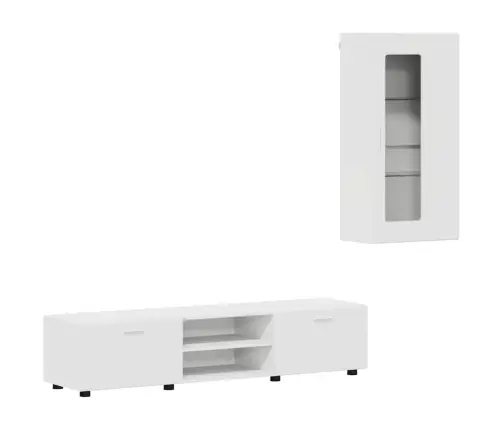 Tv Skapīšu Komplekts Ar Atvilktni Balts Inženierijas Koks Vidaxl