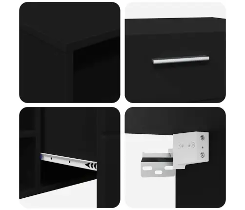 Tv Skapīšu Komplekts Ar Atvilktni Melna Inženierijas Koks Vidaxl