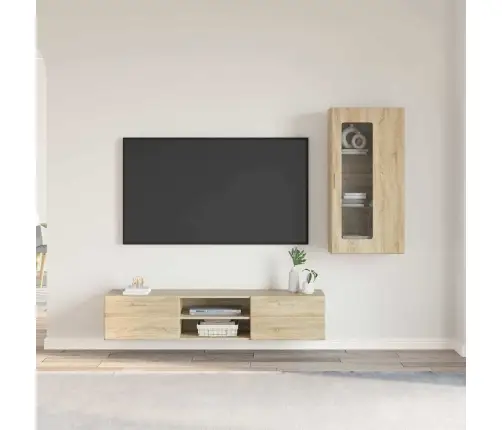 Tv Skapīšu Komplekts Ar Plauktu Sonoma Ozols Inženierijas Koks Vidaxl