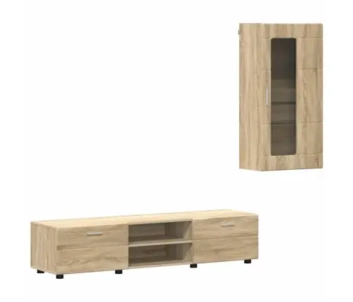 Tv Skapīšu Komplekts Ar Plauktu Sonoma Ozols Inženierijas Koks Vidaxl