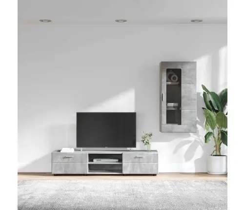 Tv Skapīšu Komplekts Ar Plauktu Betona Pelēks Inženierijas Koks Vidaxl