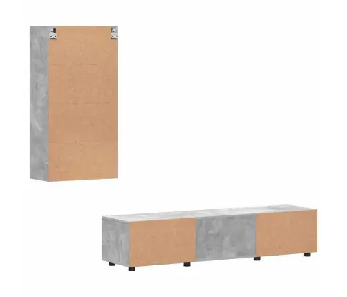 Tv Skapīšu Komplekts Ar Plauktu Betona Pelēks Inženierijas Koks Vidaxl