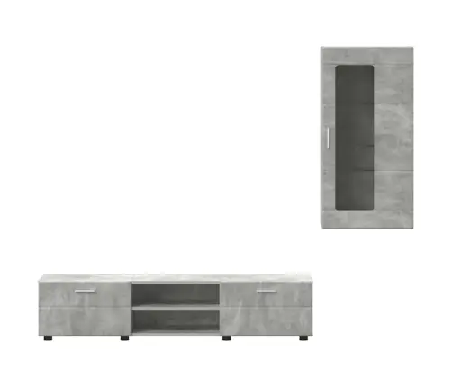 Tv Skapīšu Komplekts Ar Plauktu Betona Pelēks Inženierijas Koks Vidaxl