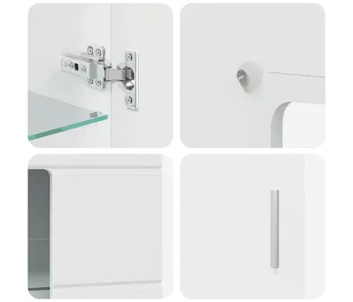 Tv Spintelių Komplektas Florin Aukštai Blizganti Balta