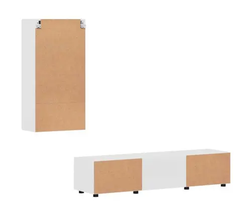 Tv Spintelių Komplektas Florin Aukštai Blizganti Balta