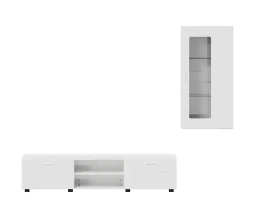 Tv Spintelių Komplektas Florin Aukštai Blizganti Balta