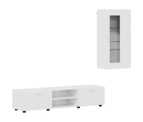 Tv Spintelių Komplektas Florin Aukštai Blizganti Balta