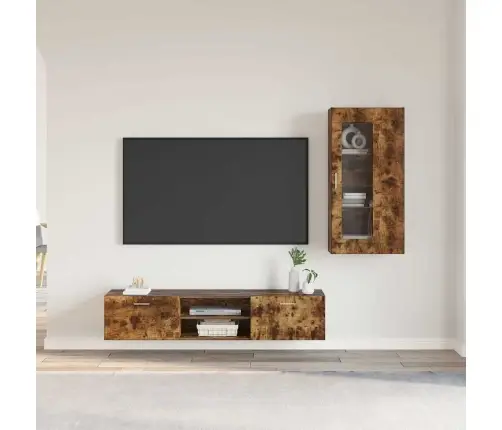 Tv Spintelių Komplektas Rūkyta Ąžuolas Apdirbta Mediena