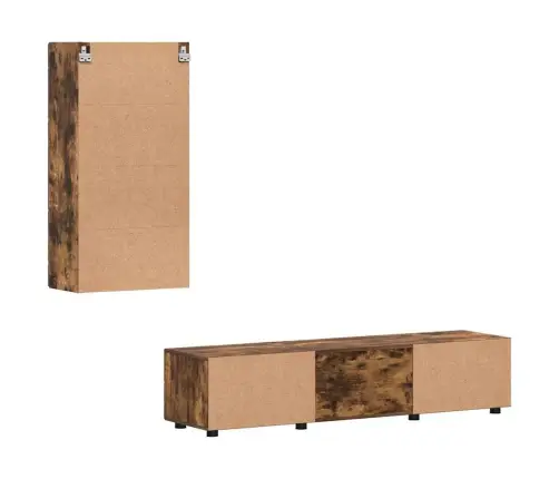 Tv Spintelių Komplektas Rūkyta Ąžuolas Apdirbta Mediena