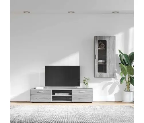 Tv Skapīšu Komplekts Ar Plauktu Pelēks Sonoma Inženierijas Koks Vidaxl