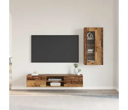 Tv Skapīšu Komplekts Ar Atvilktni Vecs Koks Inženierijas Koks Vidaxl