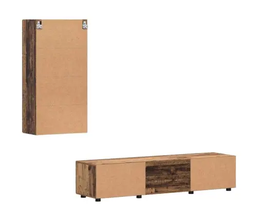 Tv Skapīšu Komplekts Ar Atvilktni Vecs Koks Inženierijas Koks Vidaxl