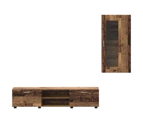 Tv Skapīšu Komplekts Ar Atvilktni Vecs Koks Inženierijas Koks Vidaxl
