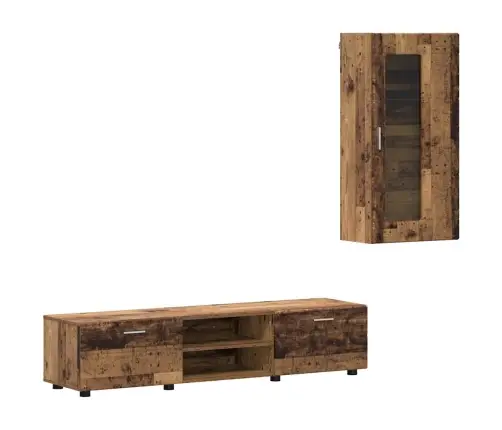 Tv Skapīšu Komplekts Ar Atvilktni Vecs Koks Inženierijas Koks Vidaxl