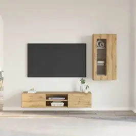 Tv Skapīšu Komplekts Ar Durvīm Artisānā Ozols Inženierijas Koks Vidaxl