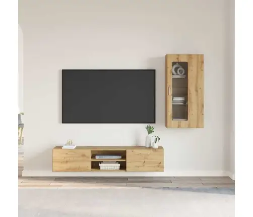 Tv Skapīšu Komplekts Ar Durvīm Artisānā Ozols Inženierijas Koks Vidaxl