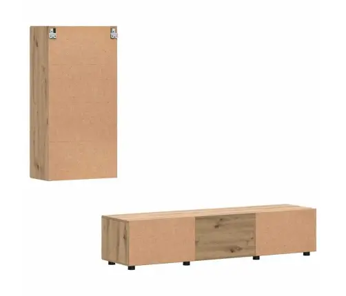 Tv Skapīšu Komplekts Ar Durvīm Artisānā Ozols Inženierijas Koks Vidaxl