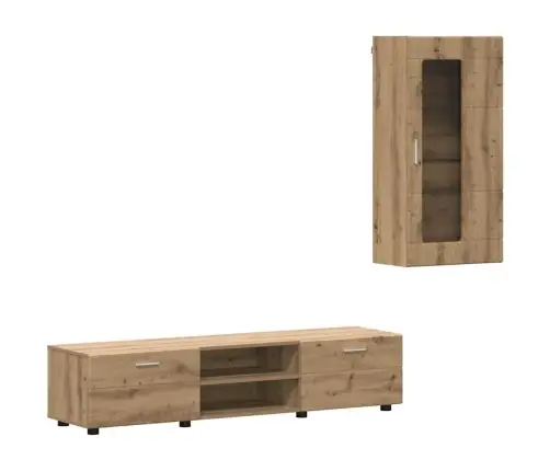 Tv Skapīšu Komplekts Ar Durvīm Artisānā Ozols Inženierijas Koks Vidaxl