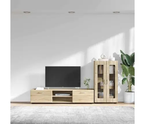 Tv Skapīšu Komplekts Ar Plauktu Sonoma Ozols Inženierijas Koks Vidaxl