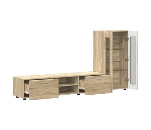 Tv Skapīšu Komplekts Ar Plauktu Sonoma Ozols Inženierijas Koks Vidaxl