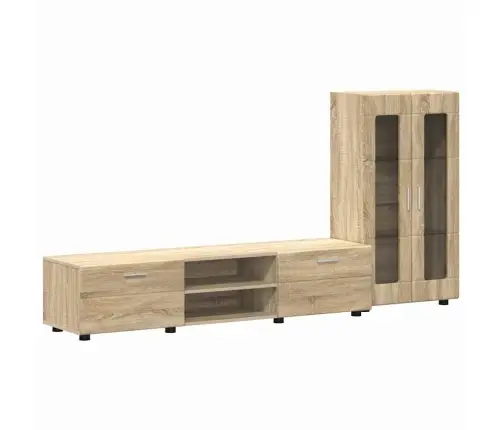 Tv Skapīšu Komplekts Ar Plauktu Sonoma Ozols Inženierijas Koks Vidaxl