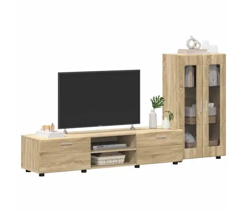Tv Skapīšu Komplekts Ar Plauktu Sonoma Ozols Inženierijas Koks Vidaxl