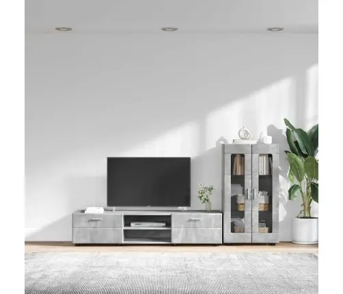 Tv Skapīšu Komplekts Ar Plauktu Betona Pelēks Inženierijas Koks Vidaxl