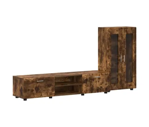 Tv Spintelių Komplektas Rūkyta Ąžuolas Apdirbta Mediena