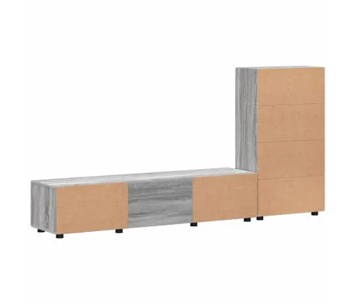 Tv Spintelių Komplektas Pilkas Sonoma Apdirbta Mediena