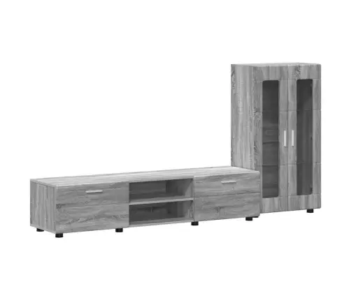 Tv Spintelių Komplektas Pilkas Sonoma Apdirbta Mediena
