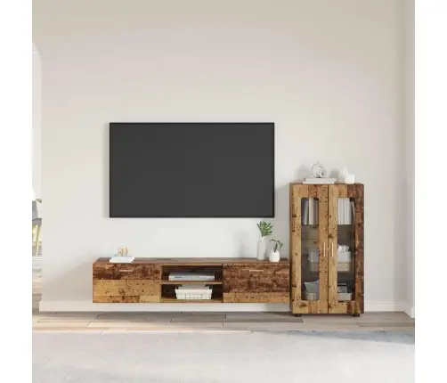 Tv Skapīšu Komplekts Ar Atvilktni Vecs Koks Inženierijas Koks Vidaxl