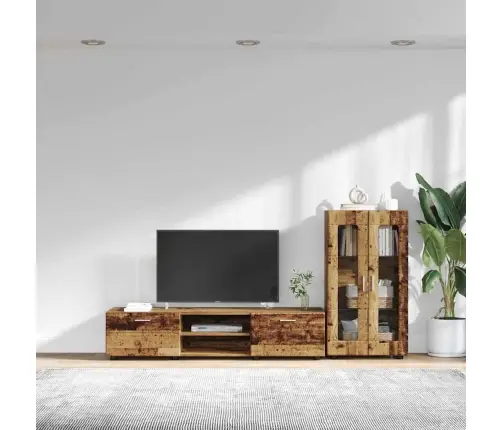 Tv Skapīšu Komplekts Ar Atvilktni Vecs Koks Inženierijas Koks Vidaxl