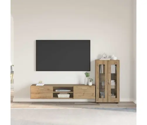 Tv Spintelių Komplektas Amatininkų Ąžuolas Apdirbta Mediena