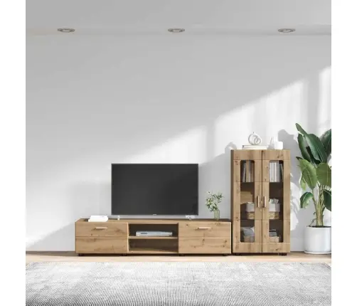 Tv Spintelių Komplektas Amatininkų Ąžuolas Apdirbta Mediena