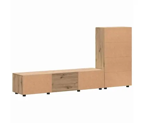 Tv Spintelių Komplektas Amatininkų Ąžuolas Apdirbta Mediena