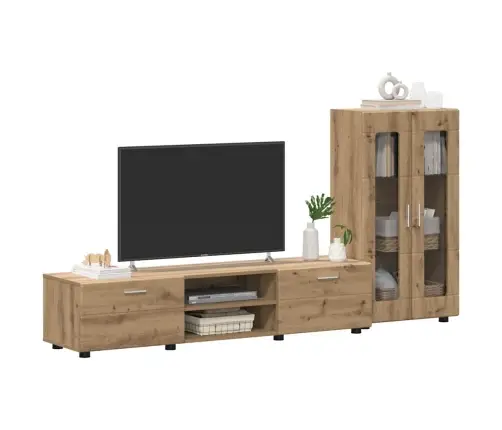 Tv Spintelių Komplektas Amatininkų Ąžuolas Apdirbta Mediena
