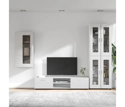 Tv Skapīšu Komplekts Ar Atvilktni Balts Inženierijas Koks Vidaxl