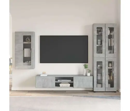 Tv Skapīšu Komplekts Ar Plauktu Betona Pelēks Inženierijas Koks Vidaxl