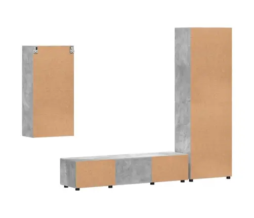 Tv Skapīšu Komplekts Ar Plauktu Betona Pelēks Inženierijas Koks Vidaxl