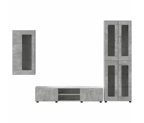 Tv Skapīšu Komplekts Ar Plauktu Betona Pelēks Inženierijas Koks Vidaxl