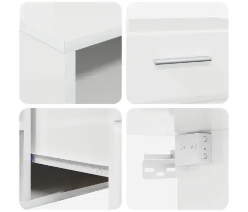 Tv Skapīšu Komplekts Ar Atvilktni Augsta Spīduma Baltā Krāsa Vidaxl