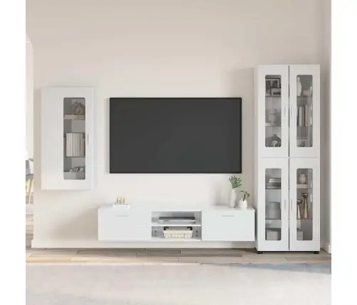 Tv Skapīšu Komplekts Ar Atvilktni Augsta Spīduma Baltā Krāsa Vidaxl