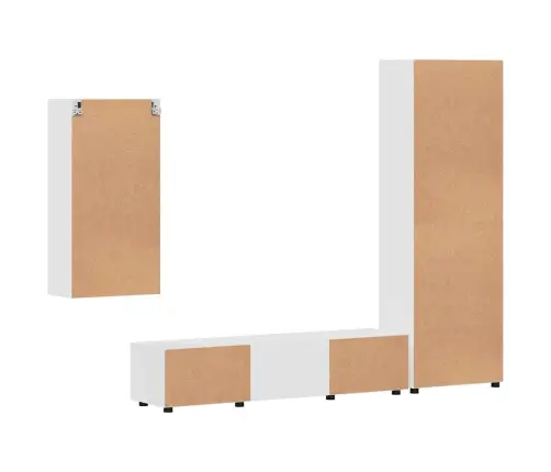 Tv Skapīšu Komplekts Ar Atvilktni Augsta Spīduma Baltā Krāsa Vidaxl